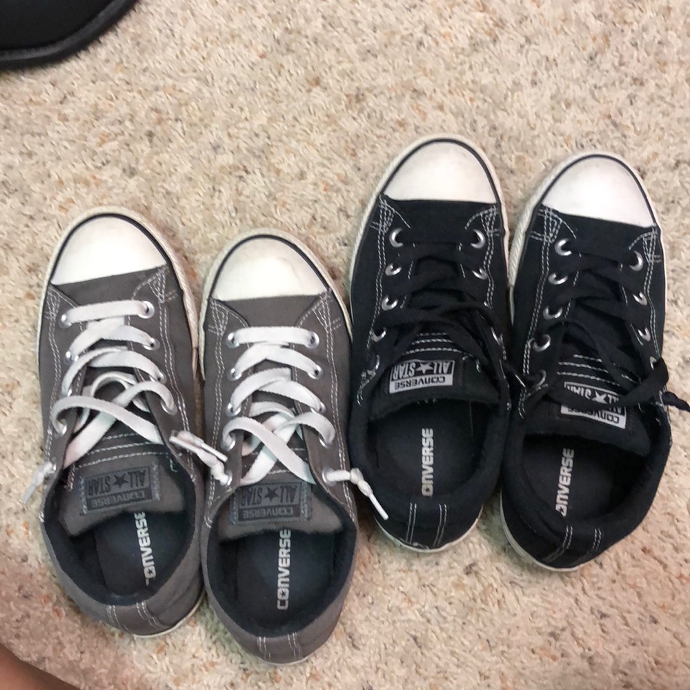 2 pair of Converse. Gray & Black